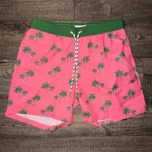 Palm Tree Print Pink Swim Shorts